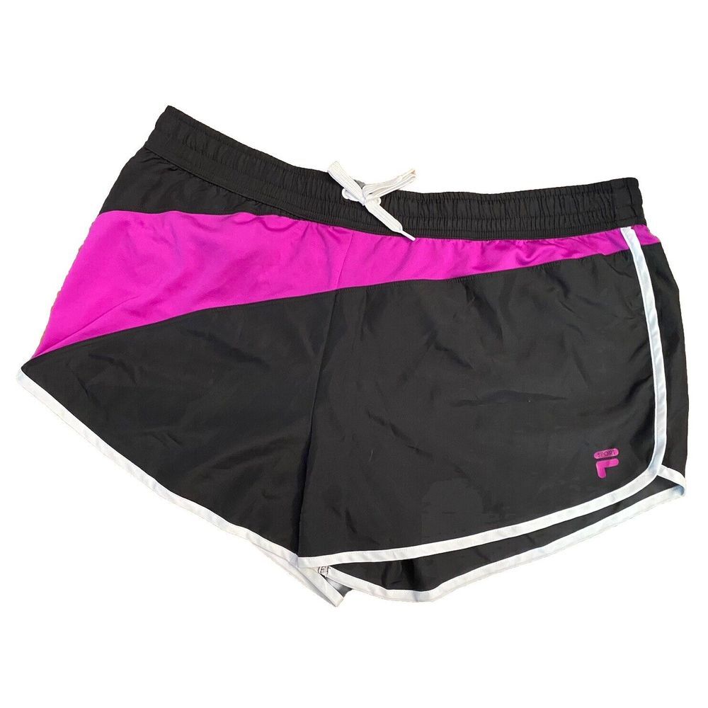 Fila Sport Black & Pink Lined Running‎ Shorts Women's Size XL